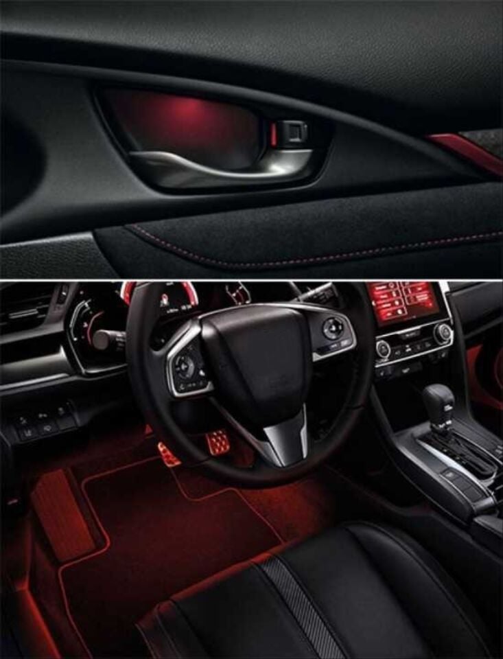 Honda Civic FC5 Kapı ve Ayak İçi Ambiyans Aydınlatma Seti Kırmızı