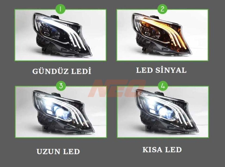 Mercedes-Benz Vito / V-Class W447 Maybach Full LED Far Takımı