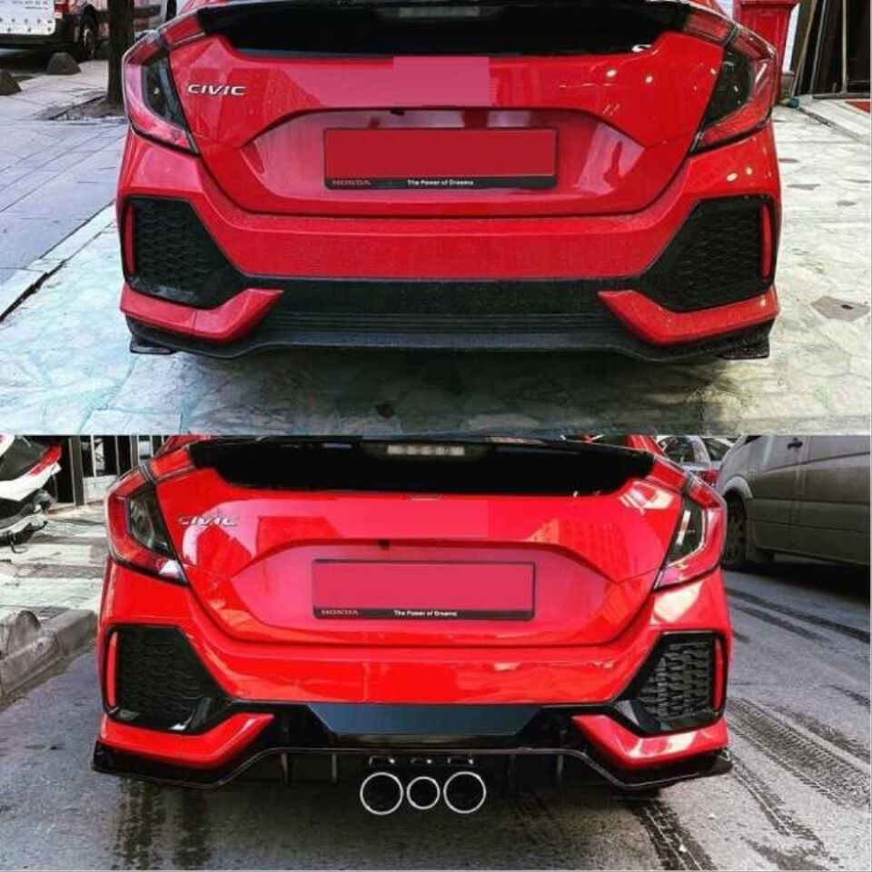 Honda Civic FC5 Type R Difüzör Uyumlu Merkezi Egzoz Ucu Seti