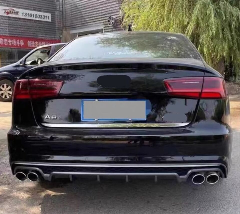 Audi A6 C7 Standart 2016-2018 S6 Arka Difüzör ve Egzoz Ucu Seti