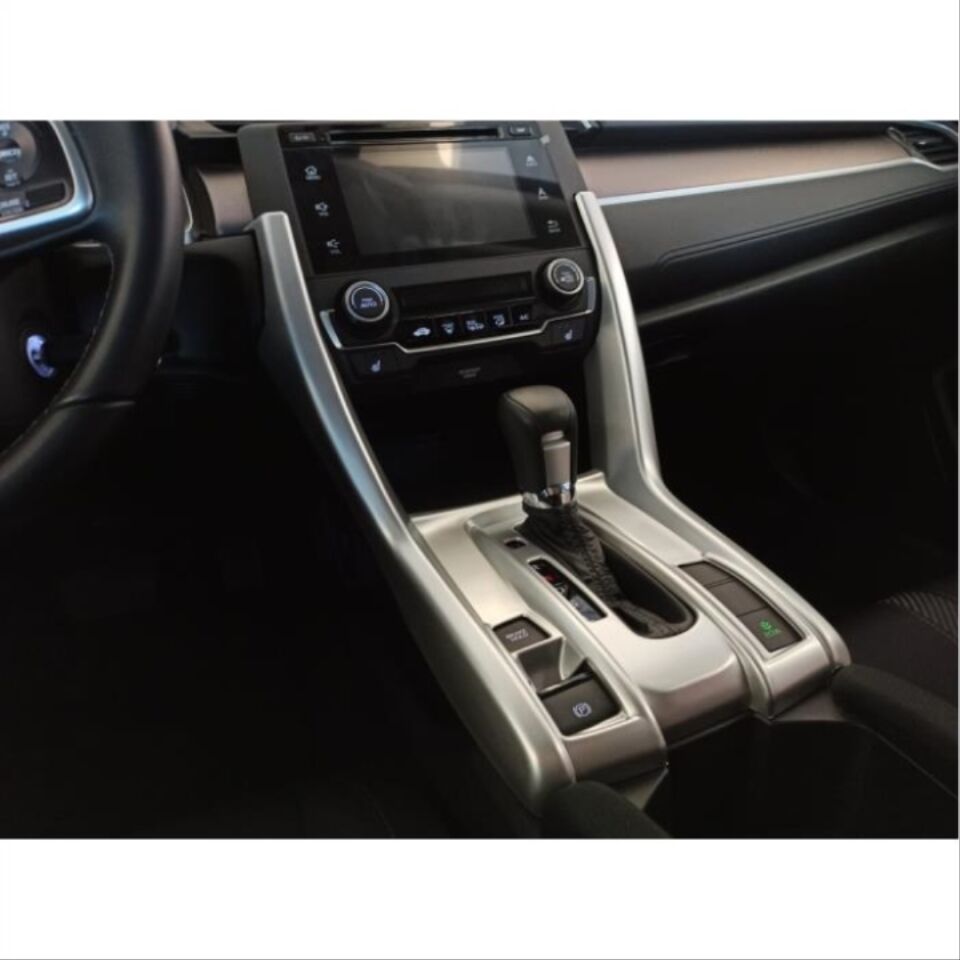 Honda Civic FC5/FK7 2016-2021 Fırçalanmış Gümüş Vites Konsol Kaplama Seti