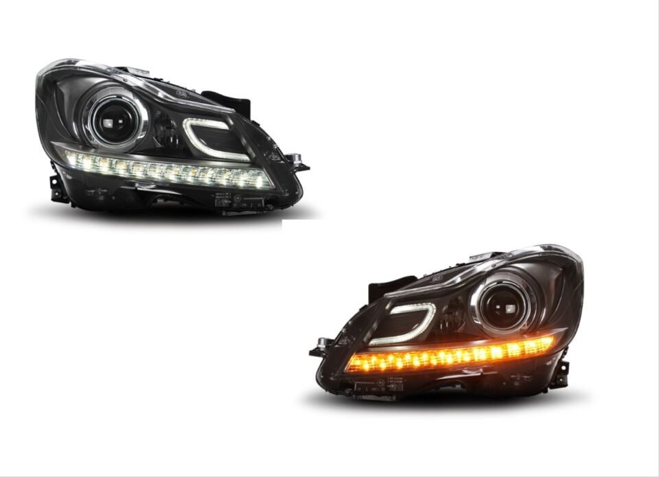Mercedes-Benz C Serisi W204 Makyajlı Kasa Xenon LED Far Takımı (Halojen Uyumlu)