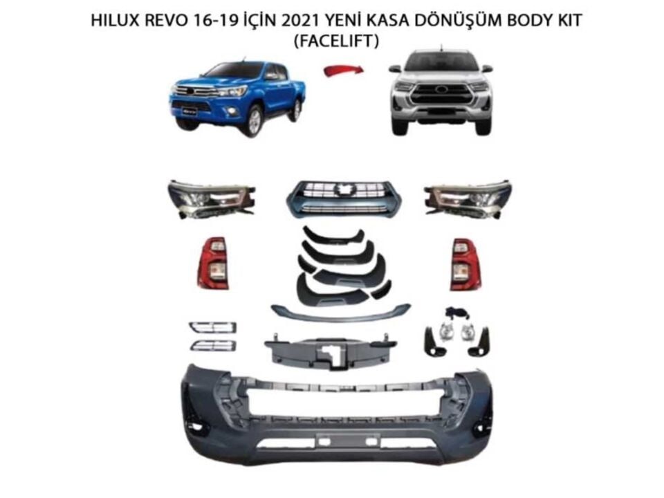 Toyota Hilux Revo (16-20) için 2021+ Rocco Facelift Body Kit Seti